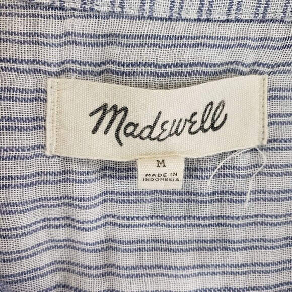 Madewell Striped Button-Up Shirt Top Collared Womens M - Picture 8 of 9